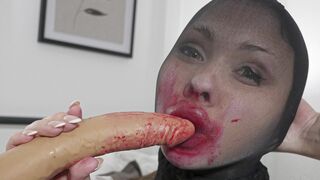 STOCKING ENCASED LIPSTICK COCK TEASE