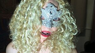 dance in wig and mask