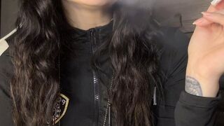 Caught you peeking, smoke with me in uniform