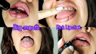 Big lips - Pink lipstick - Mouth Fetish - Lipstick Fetish