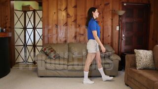 Addie Juniper in Calf-High Socks & Keds