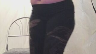 Dancing in tight clothing and no bra