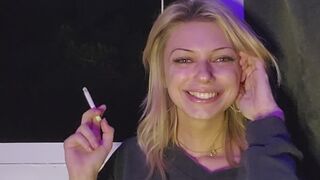 JOI while this hot blonde is smoking a cigarette