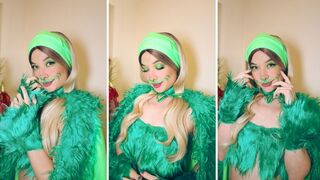 Nails, makeup and outfit by Christmas vandalism video