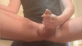 Simon, the twink flatmate, jerking off and cumming on cam