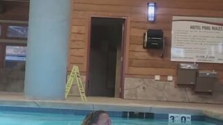 naked pool tease