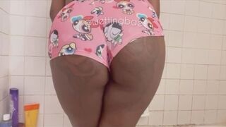 Desperation Wetting in Cartoon Pajama Shorts