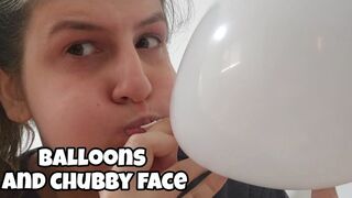 Chubby Face Girl Blowing Up Balloons – My Cheeks Get Huge (balloon inflation)