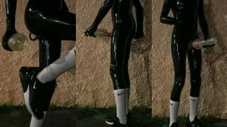 Outdoors rubber pet fleshlight fuck in Nike Airmax 270