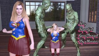 Arrogant Supergirl Gangbanged By Two Ugly Monsters