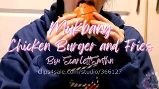 Mukbang Chicken Burger and Fries
