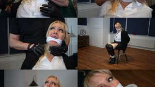 Busty blonde milf victoria c, the handkerchief slave. Chair tied and multi handkerchief gagged (wmv)