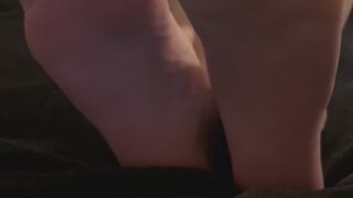 foot massage, pedicured toes