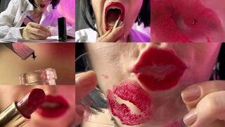 A Tiny secret under a layer of lipstick on the secretary`s lips