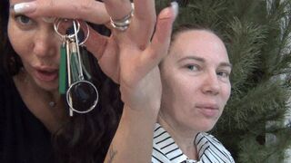 3 earrings into one hole a