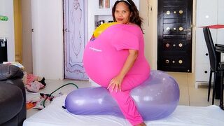 Sexy Juju Stuffs Giant Balooon Boobs And Tummy Then Rides Your Cattex Longneck