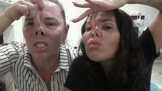 Sexy nose pinching and eskimo kissing