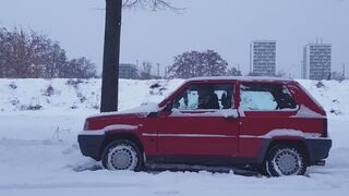 012 Fiat Panda Snow Stuck (3 scenarios in one clip)