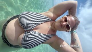 Hairy Armpits on Blonde BBW at the Beach