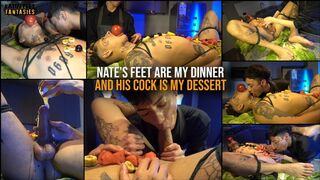 Nate's feet are my dinner and his cock is my dessert