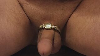 Trying on multiple wristwatches
