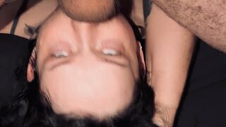 Upside Down Messy Face Fuck Explosive Vomit
