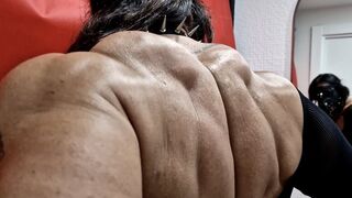 OLD VIDEO FBB MASKED HUGE TRAOS BACK MASSIVE DOUBLE BICEPS UNPUBLISHED OFFSEASON HUGE BACK IN BLACK