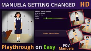 Manuela getting changed (Playthrough, Easy, POV: Manuela) - 1080p HD MP4