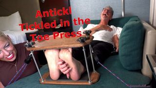 Antickl Tickled in the Toe Press - Bella Ink Female Tickling Male Foot Tickling