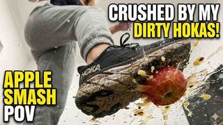 POV Under Glass: Crushed By Dirty Black Hokas (Fresh Off Treadmill)