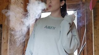 Cute Girl Nextdoor Smokes Like a Freakin Chimney