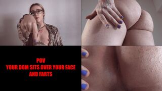 POV your dom sits over your face and farts