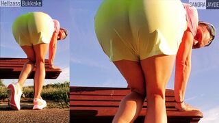 Sandra Jayde 24-06-25 Une salope qui fait du sport avec ses jambes bronzées et huilées