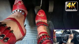 Red High Heels Driving (4K)