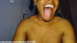 Ebony Giant Eats And Crushes Tiny Boss in Mouth Vore Fetish