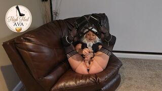 Playing With Dildo & Butt Plug On The Sofa