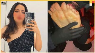 Corp. Office Beauty Gave Me Her Feet While Her Boyfriend Kept Calling Her - Intense Moaning & Toe Sucking