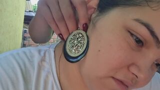 She plays with my ear.