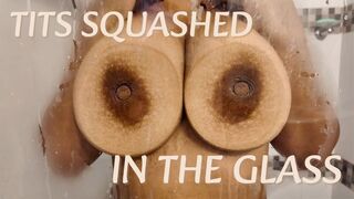 TITS SQUASHED IN THE GLASS