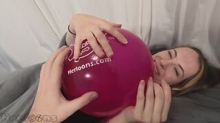 Saskia - Balloon Cuddling POV - Non Pop