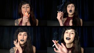 Smoking strong cigarette to relax
