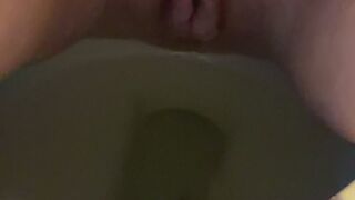 Pierced toilet piss with tiny farts