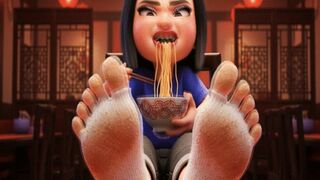 ASMR ASIAN DIRTY SOLES EATING NOODLES
