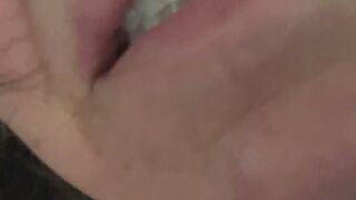 She nibbles on you and smacks her lips GIANTESS and a little vore