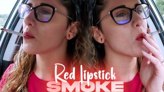 Red Lipstick Candid Car Smoke (UHD WMV)