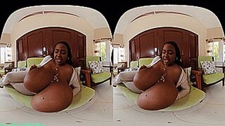 VR180 3D - Miosotis smothers 30 little Men between her enormous Giant Breasts (Clip No 2814 - wmv version)