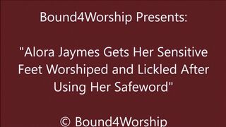 Alora Jaymes Gets Foot Worship in a Topless Hogtie - SD