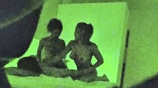 two beautiful masseur with four hands and double pleasure
