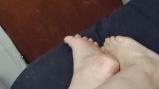 Rough soles seductively rubbing