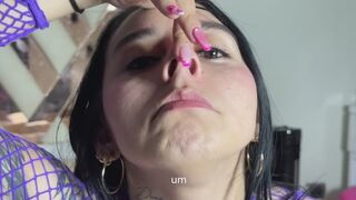 Pig nose big nostrils and cute nailpolish